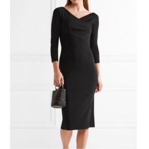 Theory | Daverin Lustrate Black Sheath Midi Dress